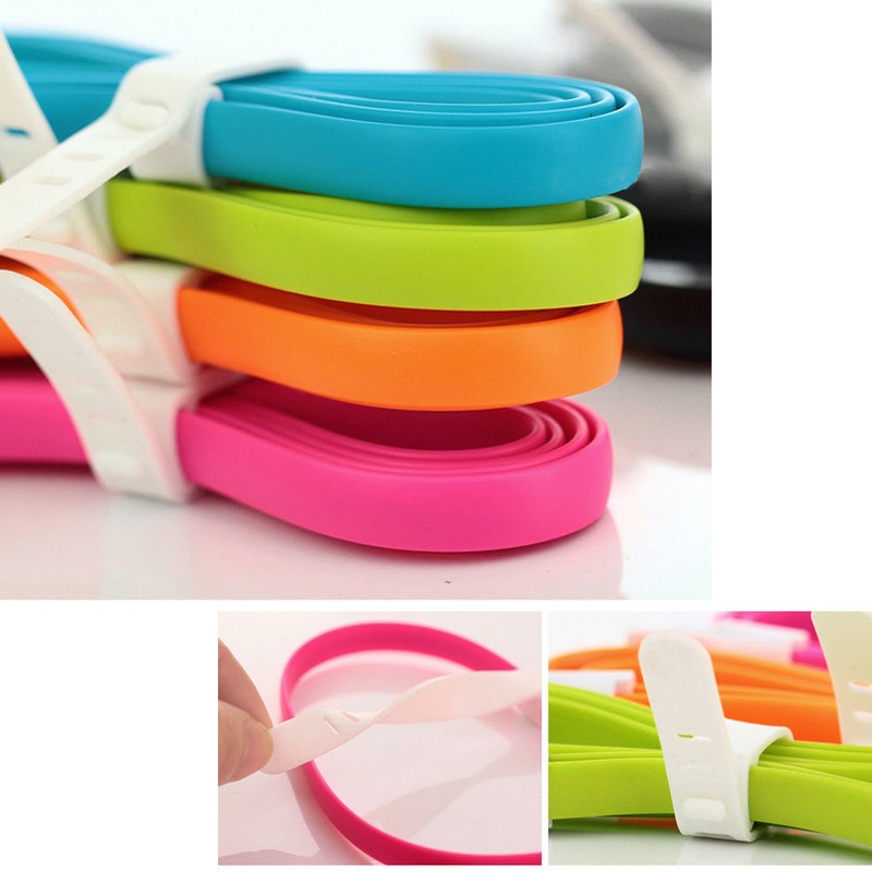 2x 4ft Noodle Silicone Micro USB Data Sync Charger Cable For SAMSUNG, HTC, LG gallery