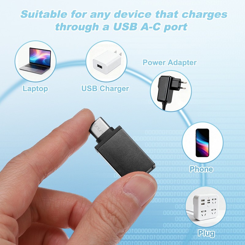2 Pcs USB Data Blocker, USB C to A Data Protector, Black gallery