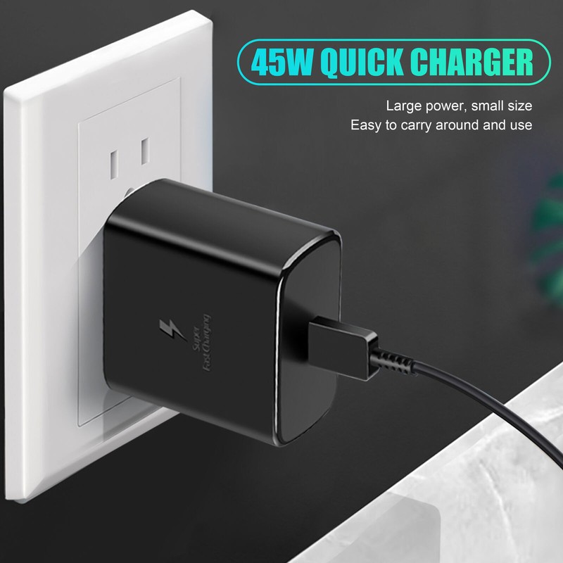 45w Super Fast Wall Charger + 6FT Type C Cable For Samsung Galaxy S25 S24 S23 22 gallery