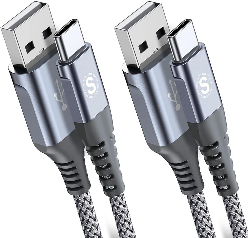 Paquete de 2 cables de carga rápida USB tipo C de 6 pies para Galaxy