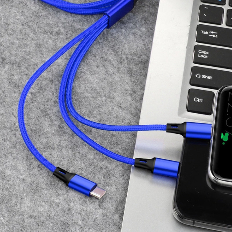 3 in 1 Fast USB Charging Cable Charger Cord For iPhone Samsung Android WHOLESALE gallery