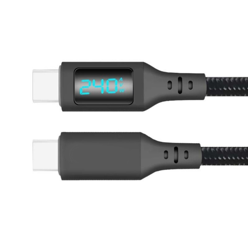 240W 480Mbps USB2.0 Type C to Type C Cable Rapid Data Transfer with LED Display