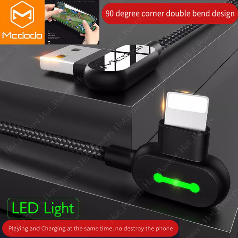 3 Pack Mcdodo 90 Degree Elbow USB Cable Charger Cord For iPhone 11 12 13 14 XR X