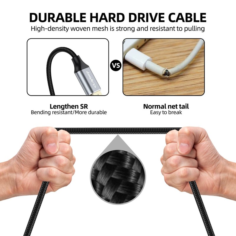 CLAVOOP USB 3.0 Micro B Cable 1.5 FT, External Hard Drive Cable 5 Gbps High-Sp gallery