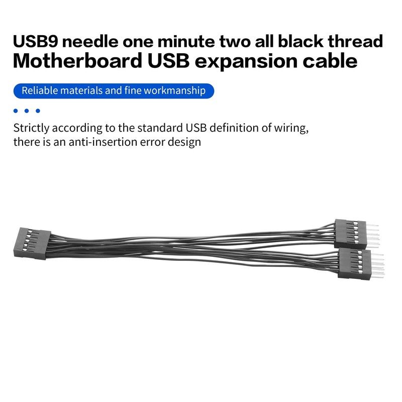2PCS Motherboard 9 Pin USB Splitter Cable, USB 2.0 9Pin Female to Dual 9 Pin ... gallery