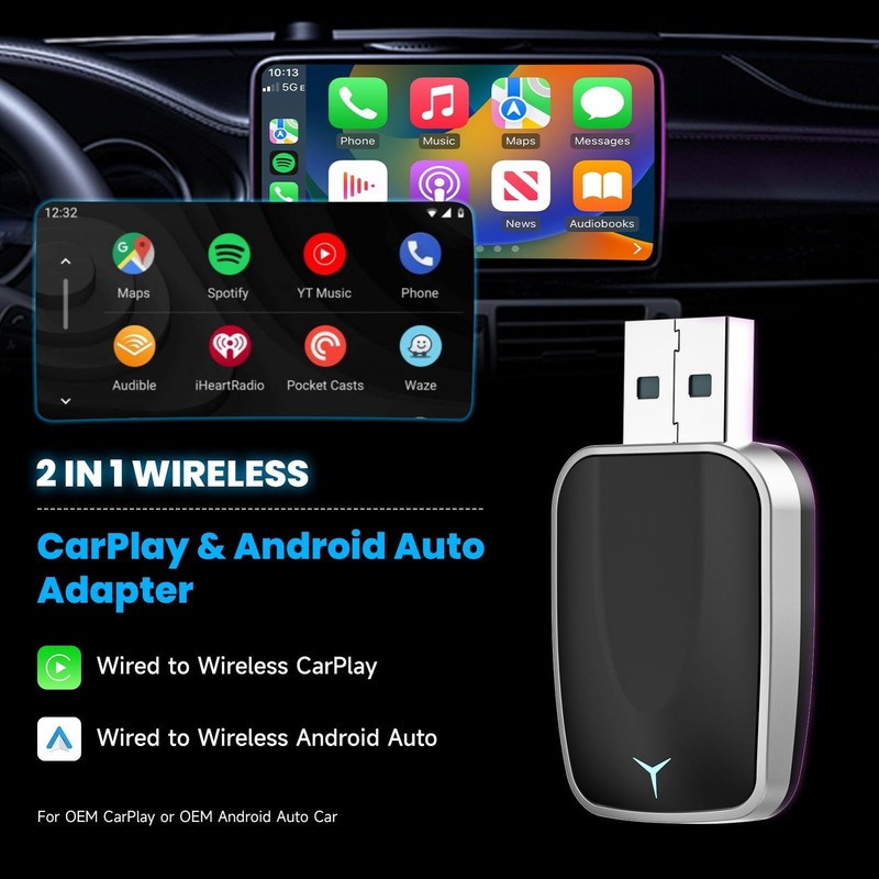 Mini Wireless CarPlay Adapter for iPhone 2025 Upgraded, Plug & Play, No Laten... gallery