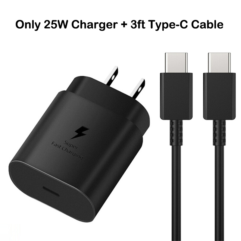 25W Power Adapter Fast Charger For Samsung Galaxy S26/25/24/23/22 Type C cable