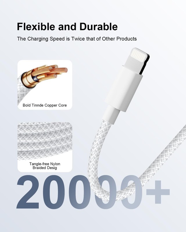 2-Pack USB to Lightning Cable 3ft MFi Certified iPhone Charger Fast Sync Cord gallery