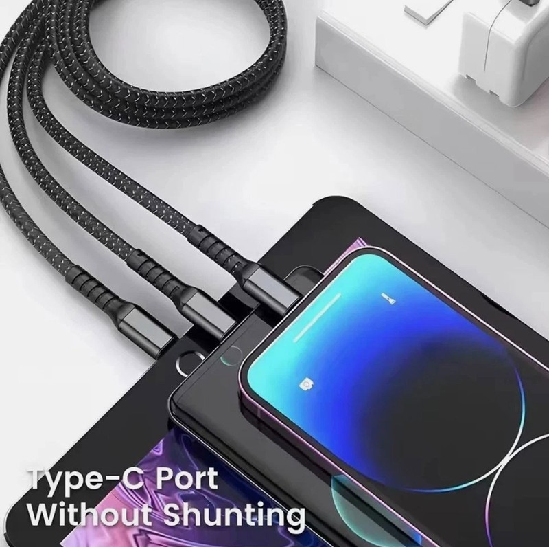 3 in 1 Fast Charging Data Cable Phone Charger Cord For iPhone Type C Micro USB gallery
