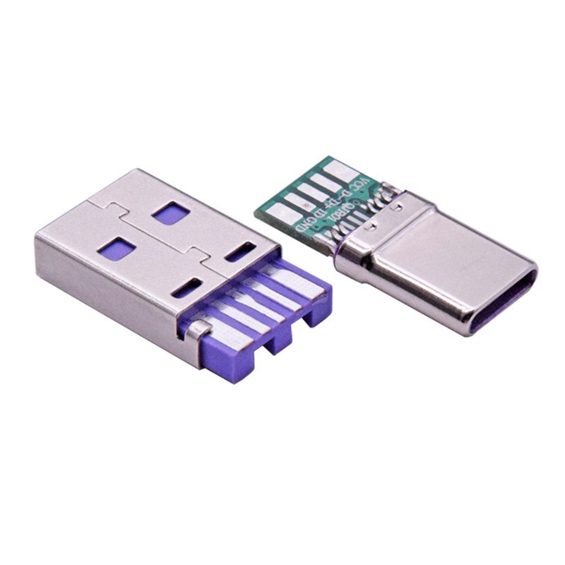 5 Sets DIY Type-C USB Fast Charge Adapter 5A Male Connector Welding Adapter