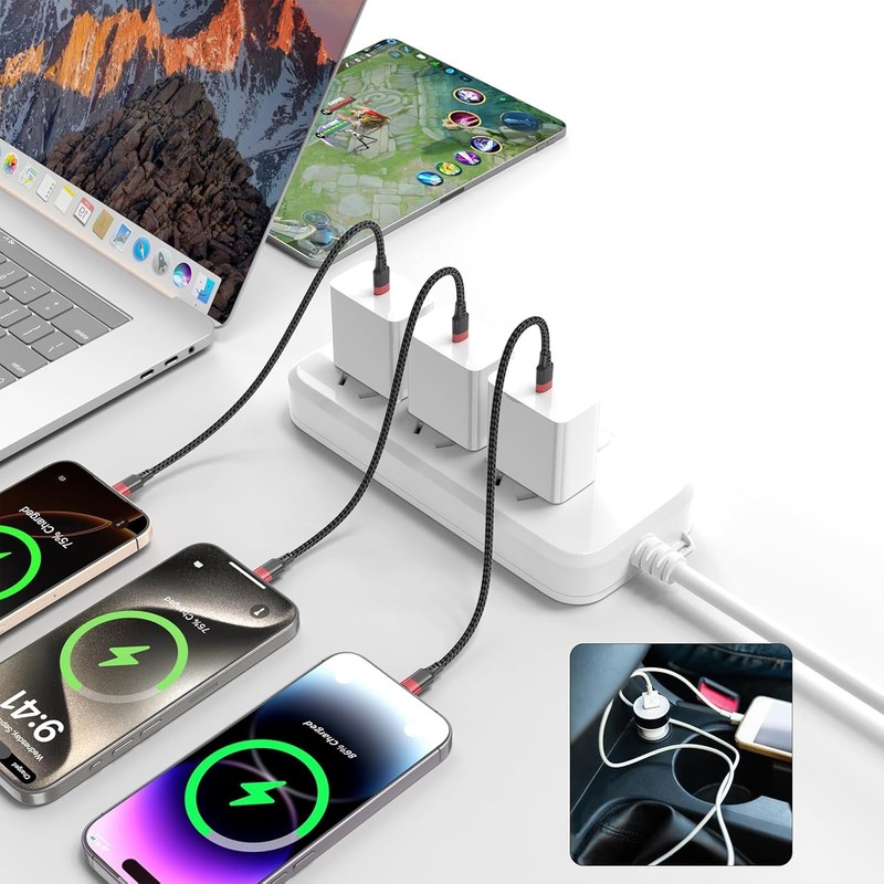 6 Inch Short USB C to USB C Cable, 0.5Ft 3 Pack Short USB C Charger Cable Braide gallery