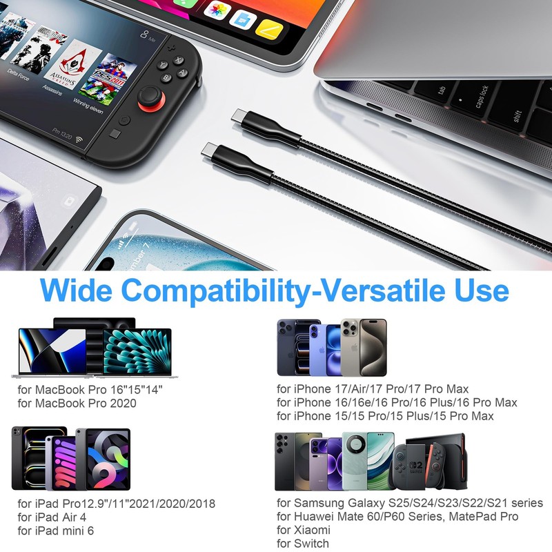 13FT USB to USB Cable, Cat/Dog Chew Proof Charger Cord, Long Metal Braided US... gallery