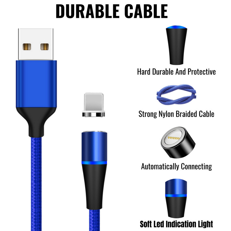 For iPhone 14 13 12 11 Pro Max 8 7 USB Magnetic Charger Cable Fast Charging Line gallery