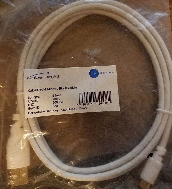 KabelDirekt (6 Foot) Micro USB 2.0 Synch and Charge Cable White - TOP Series gallery