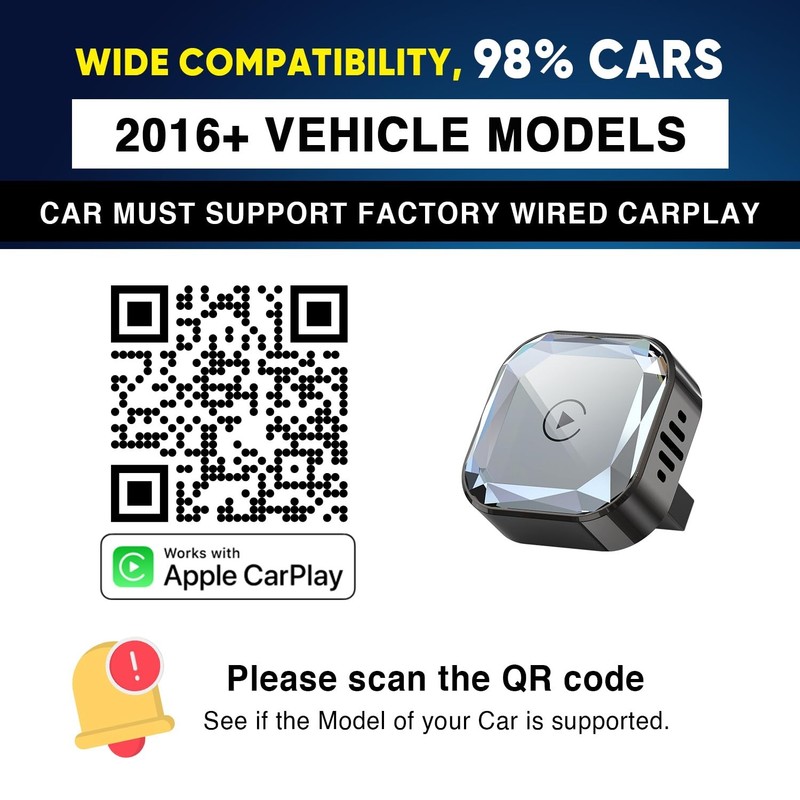 Wireless CarPlay Adapter for iPhone (2026 Upgraded), Mini Plug & Play for Car... gallery