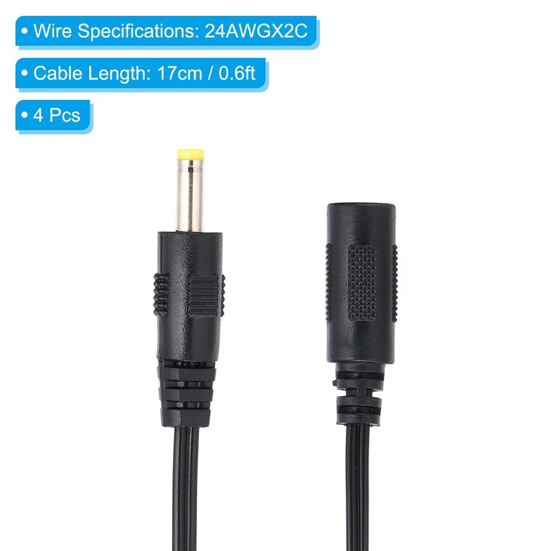 PATIKIL 0.6Ft DC 5.5x2.1mm Female to DC 4.0x1.7mm Male Power Cable, 4 Pcs Wir... gallery