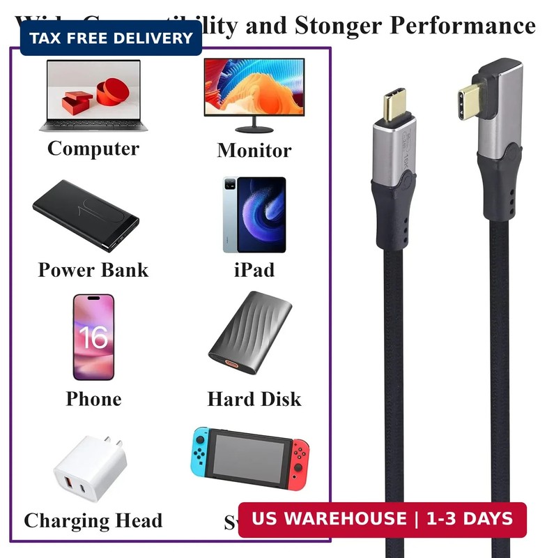 High-Speed USB 4 Cable,USB C Male Fast Charging Cable Supports 80Gbps/240W Charg gallery