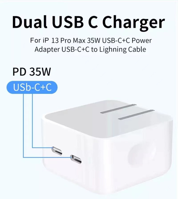 PD 35W Dual Port Fast Charger Power Adapter Lot For iPhone 16 15 14 13 12 11 Pro gallery