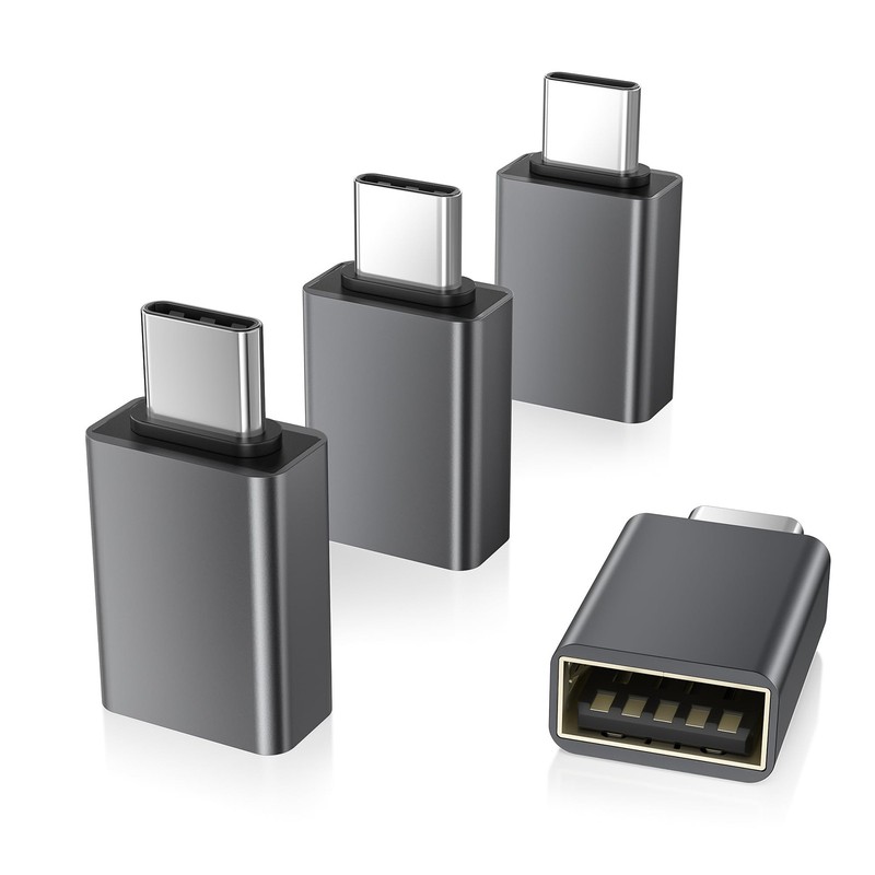 USB C to USB 3.0 Adapter 4 Pack OTG Type C Converter for MacBook iPhone Samsung