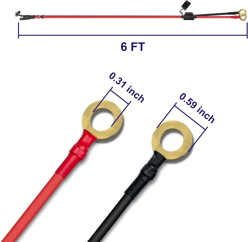 2PCS 10AWG 6FT Charger Cable with 15A & 20A Fuse gallery