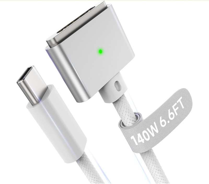 Magnetic 3 Cable USB-C 6.6FT Compatible with M5/M4/M3/M2 MacBook Air Pro Charger