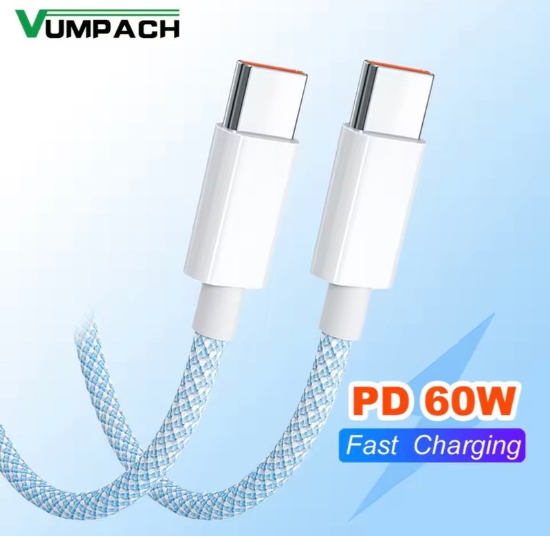 60W 6A USB Type C to Type C Cable Data Line For Iphone 15 16 Samsung Xiaomi Fast