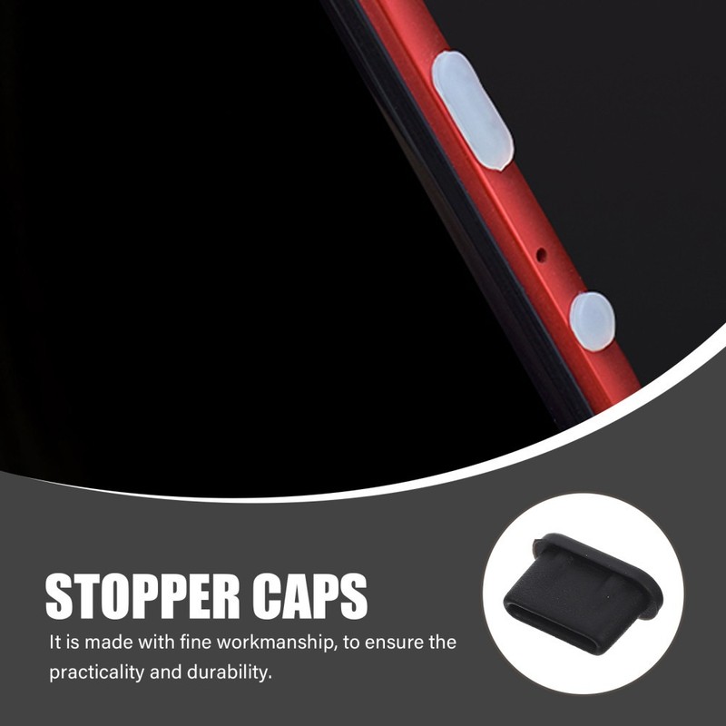 30Pcs Reliable Black Silicone USB Type C Port Stopper Caps for Laptop Protection gallery