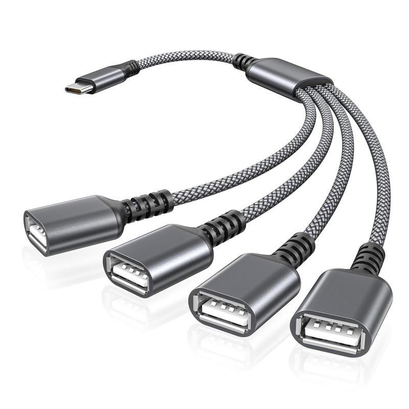 USB C to Four USB Cable Adapter 1Ft,Type C Male to 4 USBA Female 2.0 Splitter,Th gallery