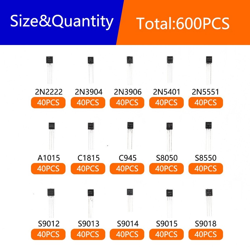 600-1800PCS TO-92 Assortment NPN PNP DIY kit 15 value Transistor gallery