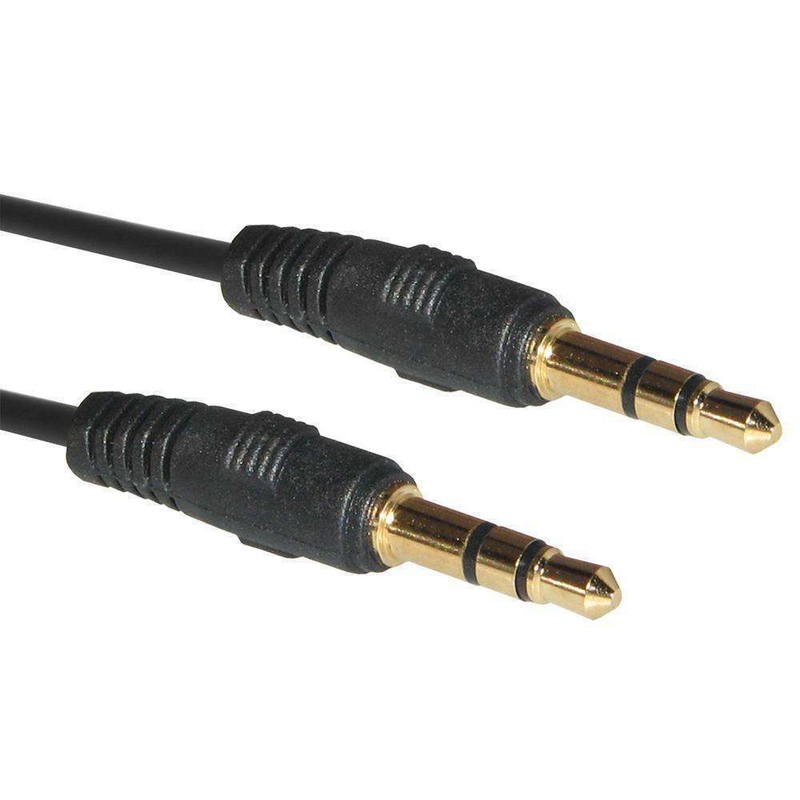 New AMZER 3.5 mm Stereo Male To Male Cable w/ mini-stereo jack – Black