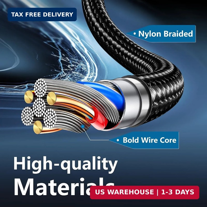 USB C to USB C Charger Cable, 3Pack 6FT Type C Fast Charging Cord Compatible for gallery