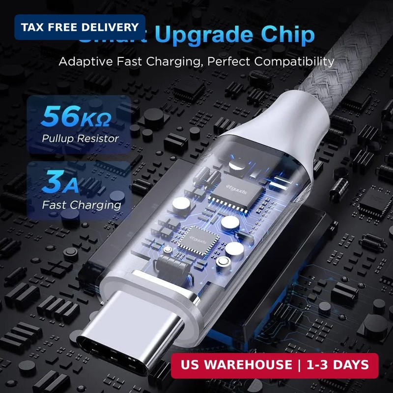 etguuds White Long USB A to USB C Cable 10ft, 2-Pack Fast Charging Type C Charge gallery