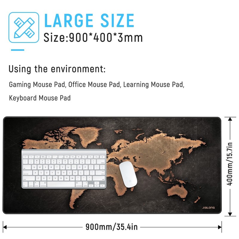 JIALONG Large Gaming Mouse Pad, XXL Desk Mousepad with Stitched Edges, Non-Sl... gallery