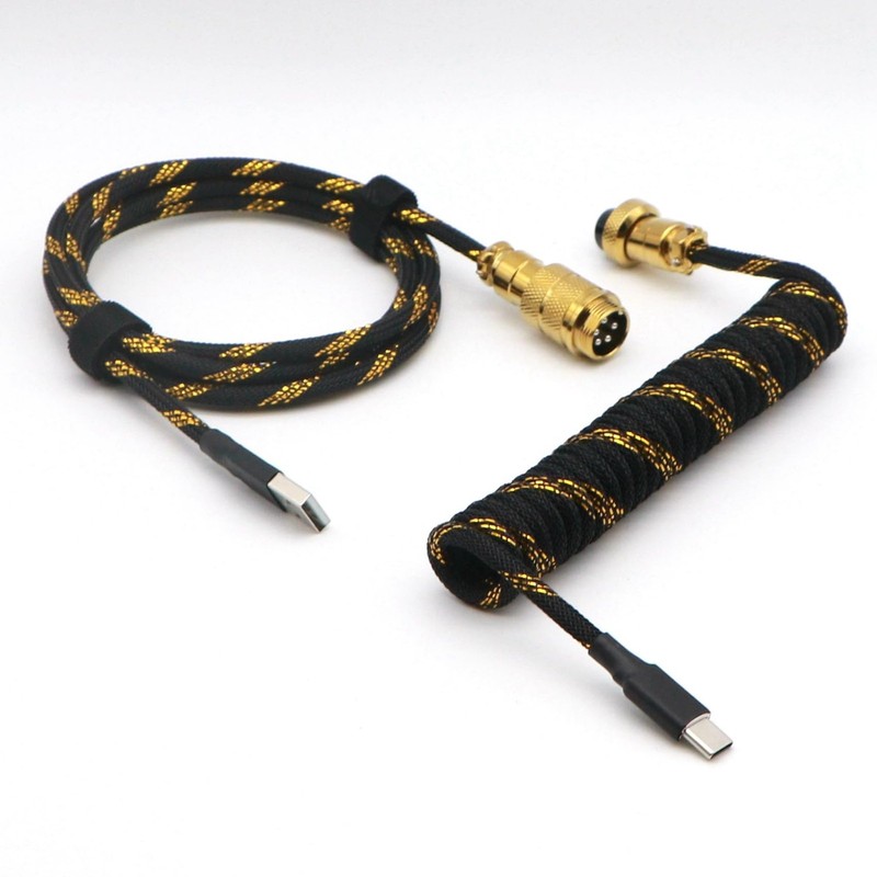 Reverse Coiled -Cable for Gaming Keyboard, Double-Sleeved Mechanical Keyboard…