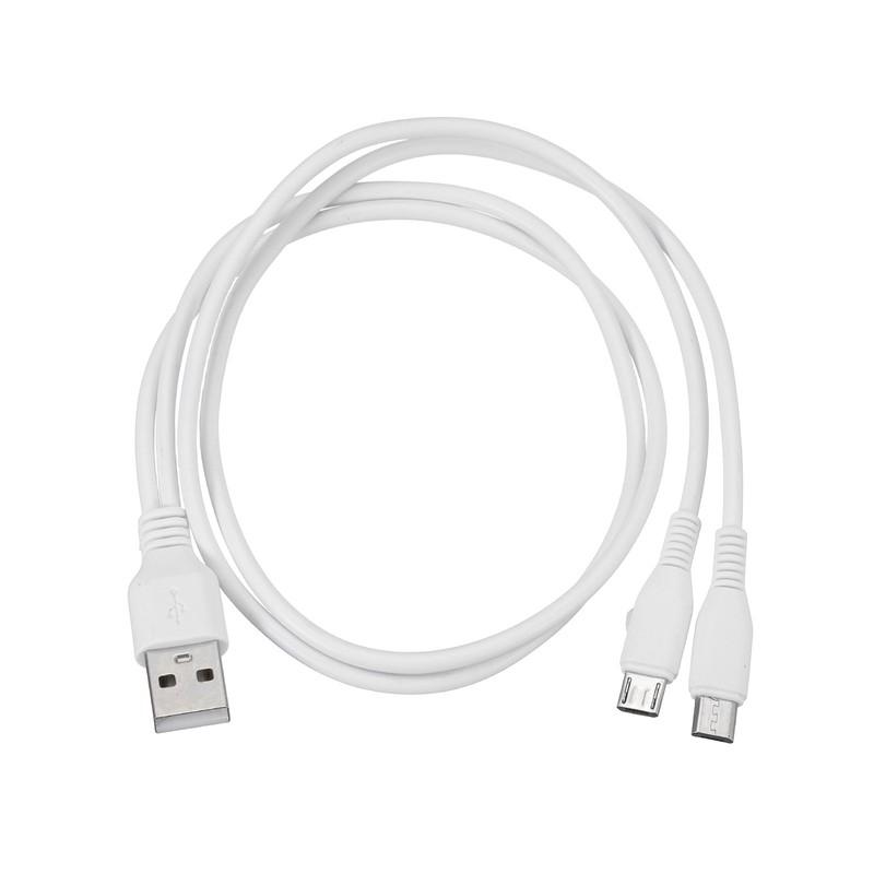 Multi USB A to 2 Micro USB 2 in 1 Splitter 20 Inch White