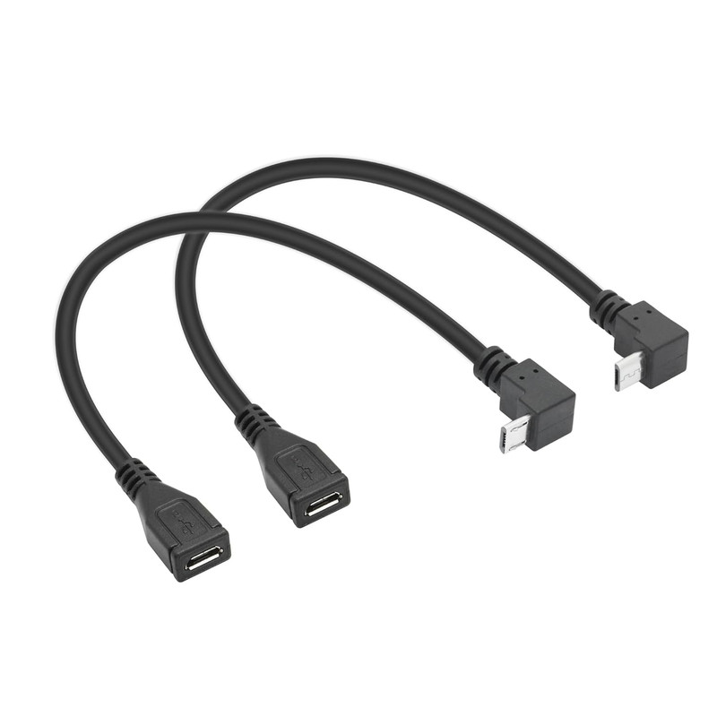 Short Micro USB Extension Cable 9Inch, 90 Degree up & down Angle Micro USB Ma... gallery