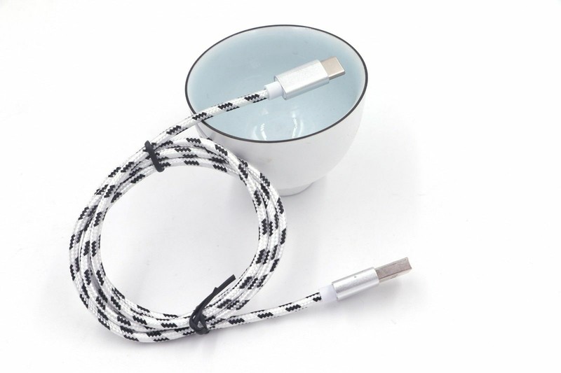 USB Cable Nylon Braided 3/6/10ft Fast Charger Samsung Galaxy Black/Silver