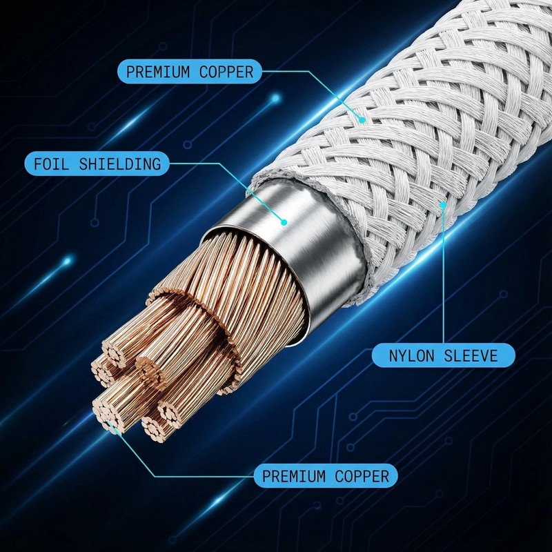 2 PCS 1.5m Coiled Keyboard Cable USB C to USB A Detachable Aviator White gallery