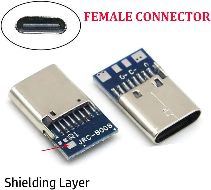 5 Set USB C Connector – 5 Male Plugs & 5 Female Sockets USB C Breakout Board for gallery