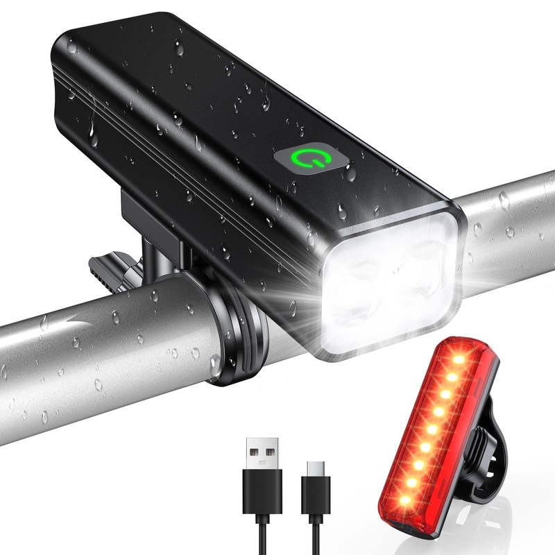 Bike Lights, 1200 Lumen USB Rechargeable LED Bike Light Set, Super … Fast Ship