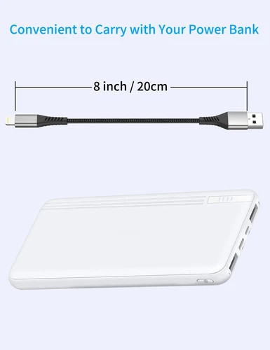 Short iPhone Charge Cable 6 Inch, 3Pack 0.5 Foot USB to Feet, Black gallery