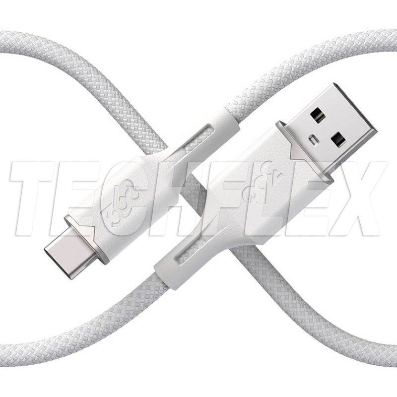 360-3E0792-PDW8NA Fluid Cable USB A to USB C – 5ft Braided – Powder