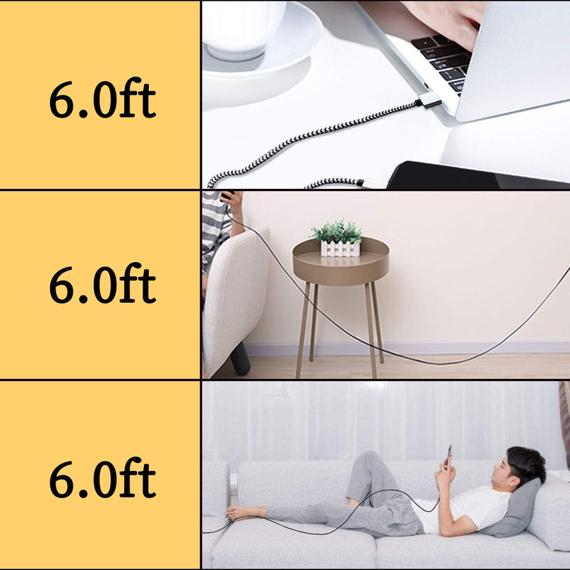 USB Type C Cable, 5 Pack (6FT) Nylon Braided USB C Cables 3A Fast Charging Charg gallery