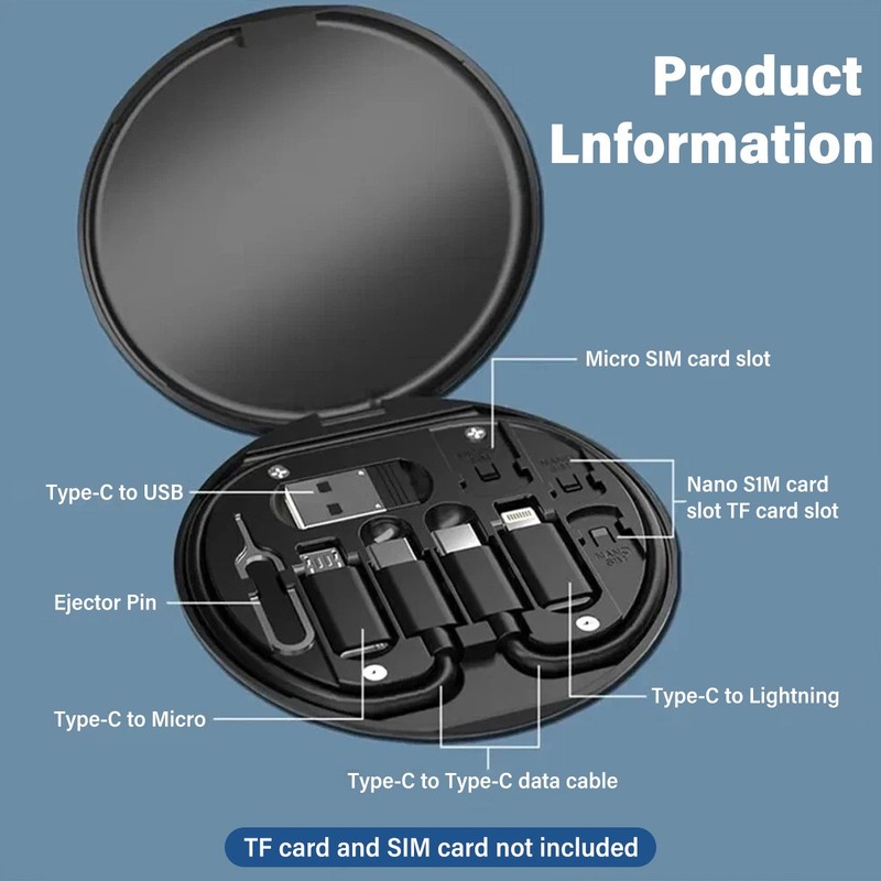 Multifunctional USB Data Cable Set, Storage Box with Multi USB Charging Adapter gallery