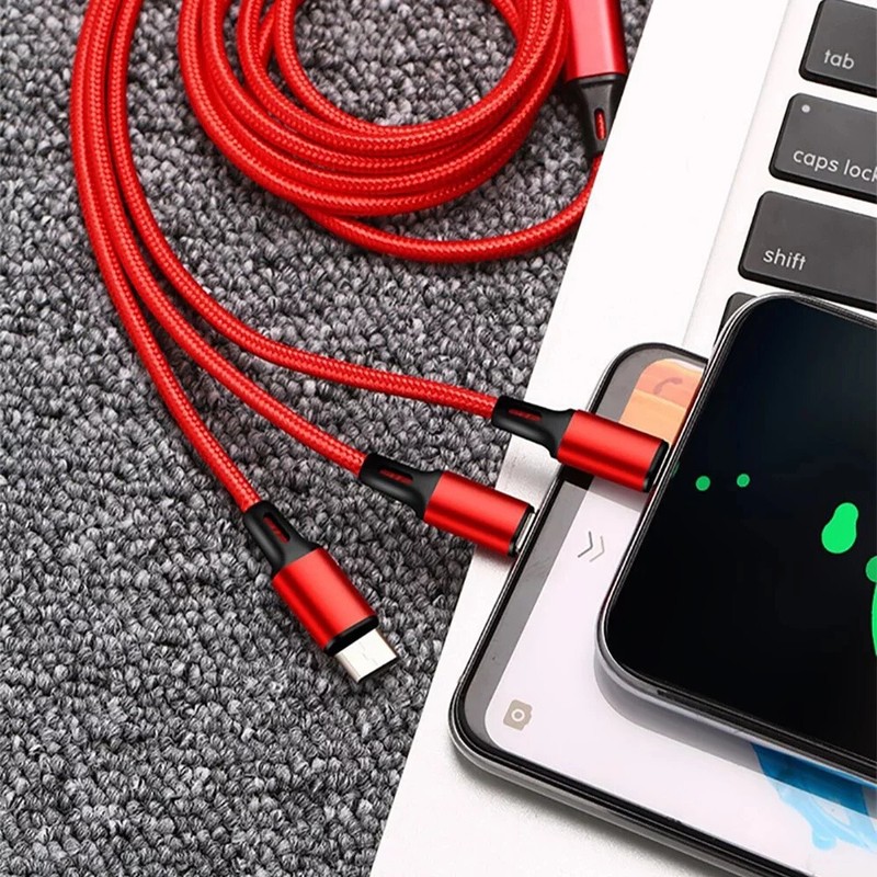 10X Universal 3 in 1 Fast USB Charging Cable Multi Function Cell Phone Charger gallery