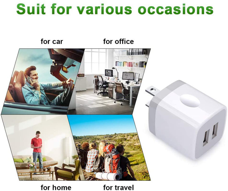 USB Block Charger Charger Brick for iPhone Charging Box 3 Pack Home Travel USB gallery