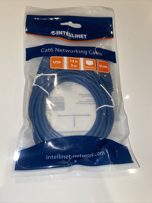 Blue CAT-6 UTP Slim Network Patch Cable with Snagless Boots (14 Feet)