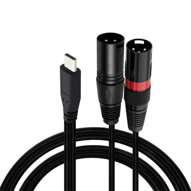 Type C To 2XLR Audios Cable 2XLR to USB C Adapter For Professional Sound Device