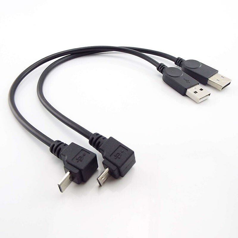 Up Down Left Right Angle 90° Micro USB Male to Male Data Charge Cable for Phone gallery