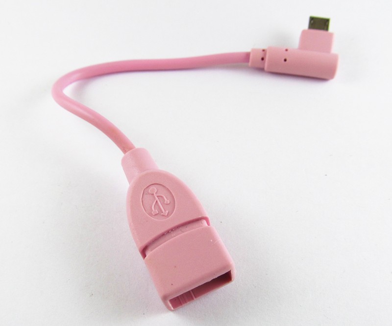 5pcs Pink Right angle USB 2.0 Female to Micro USB Male OTG Host Cable Adapter